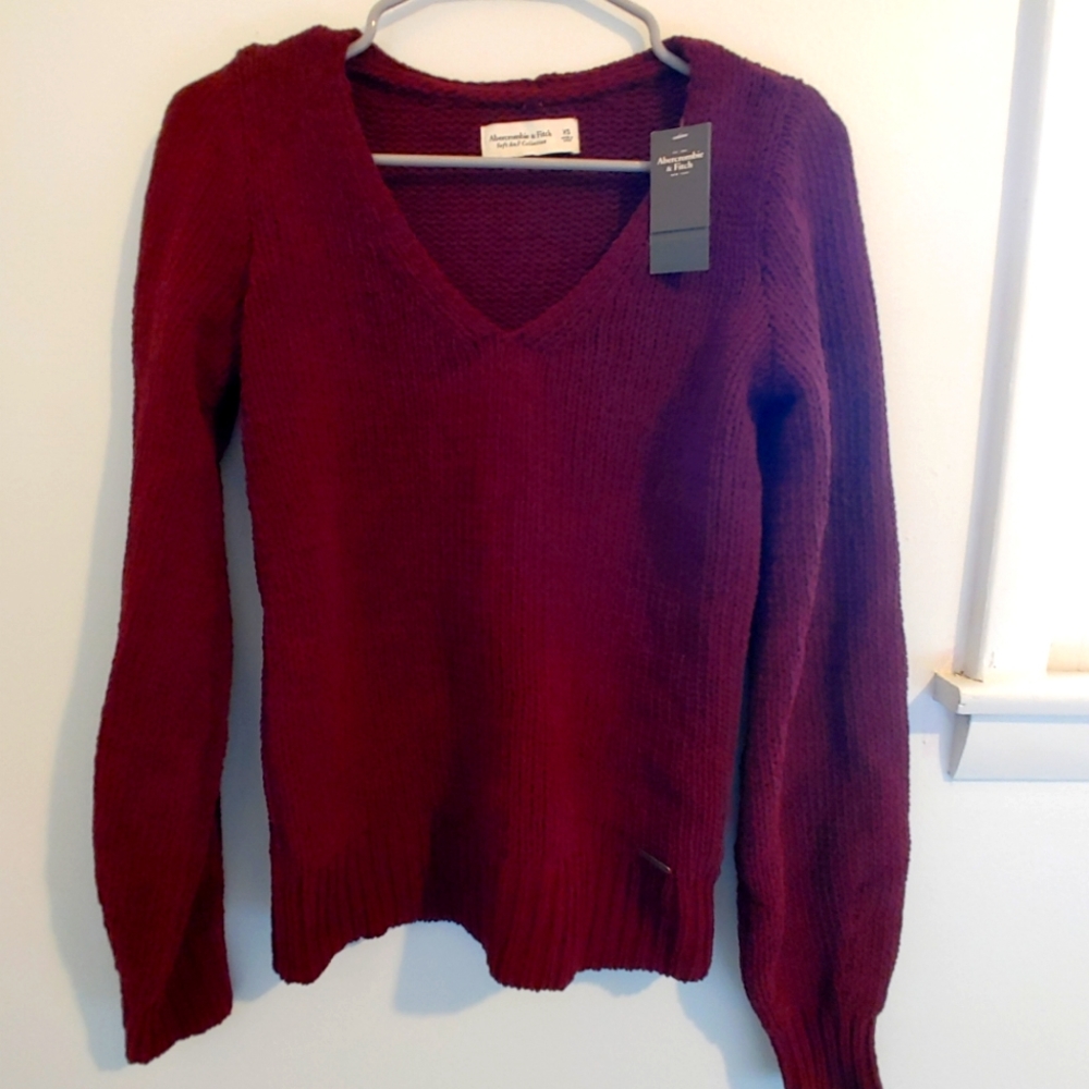 Red Abercrombie & Finch Chenille Sweater